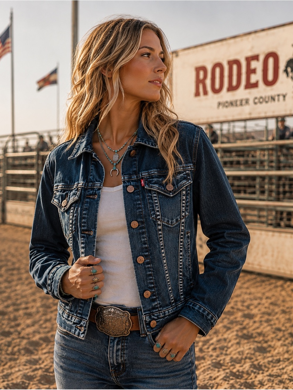 Levi's Dark Blue Stretch Denim Jean Jacket